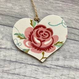 Emma Bridgewater Rose Decoration, Floral Wall Decor For June Birthday Gift, Pink Flower Ornament - thumbnail 3