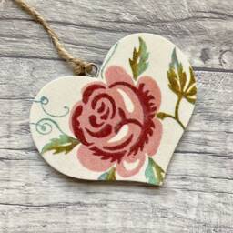 Emma Bridgewater Rose Decoration, Floral Wall Decor For June Birthday Gift, Pink Flower Ornament - thumbnail 2