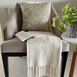 Ivory Silk, Sequin Embellished Abstract Pattern, Modern Throw Pillow Cover/Sham - Arzoo - thumbnail 2