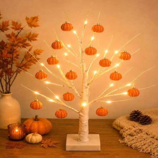 Autumn Birch Tree Light Set, Home Decor, Thanksgiving Decoration Strip With Pumpkin Pendant, Suitable For Autumn - image 1