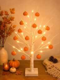 Autumn Birch Tree Light Set, Home Decor, Thanksgiving Decoration Strip With Pumpkin Pendant, Suitable For Autumn - thumbnail 3