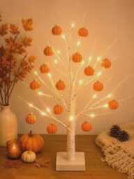 Autumn Birch Tree Light Set, Home Decor, Thanksgiving Decoration Strip With Pumpkin Pendant, Suitable For Autumn - thumbnail 2