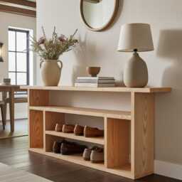 Solid Oak Shoe Rack - Multiple Colours Various Sizes Boot Room Storage Hallway Shelf Wooden Bench Mudroom Organiser - thumbnail 3