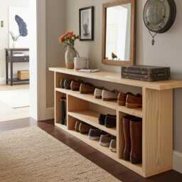 Solid Oak Shoe Rack - Multiple Colours Various Sizes Boot Room Storage Hallway Shelf Wooden Bench Mudroom Organiser
