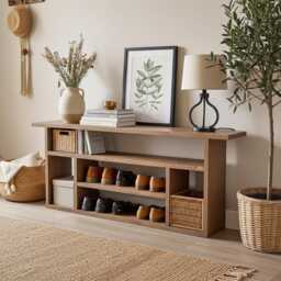 Solid Oak Shoe Rack - Multiple Colours Various Sizes Boot Room Storage Hallway Shelf Wooden Bench Mudroom Organiser - thumbnail 4