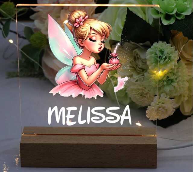 Personalised Fairy Gift Night Light Bedroom Nursery For Kids Part-2 - image 1