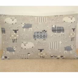 Cushion Cover Sheep With Zip Oblong Pillow Sham Farm Grey Beige 12x16 12x20 16x24 20x26 Standard Rectangle Bolster Case Pillowcase