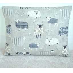 Cushion Cover Sheep With Zip Oblong Pillow Sham Farm Grey Beige 12x16 12x20 16x24 20x26 Standard Rectangle Bolster Case Pillowcase - thumbnail 3