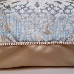 Pure Silk Throw Pillow Cushion Cover Crinkled Damask Rubelli Fabric Aqua Blue San Marco Pattern - Handmade in Italy - thumbnail 4
