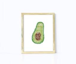 Happiness Is Chips & Guacamole Print - Avocado Prints Funny Friend Gift Wall Office Decor - thumbnail 1