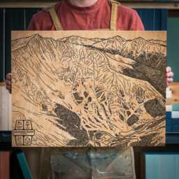 Arapahoe Basin Colorado Ski Trail Map - Engraved Wood Wall Art, Winter Cabin Decor, Snowboard Mountain Poster, Personalize Family Gift - thumbnail 1
