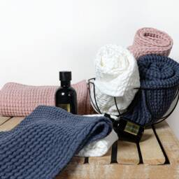 Waffle Linen Cotton Towel, Linen Wash Cloth, Hand Hair Bath Towel - thumbnail 3