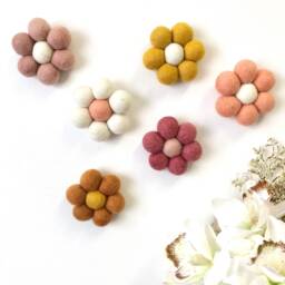 Bohemian Felt Ball Flower Wall Decor Nursery Decoration - thumbnail 2