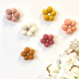 Bohemian Felt Ball Flower Wall Decor Nursery Decoration - thumbnail 1