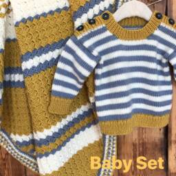 Crocheted Baby Blanket Gender Neutral Acrylic Pram Blanket - thumbnail 4