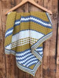 Crocheted Baby Blanket Gender Neutral Acrylic Pram Blanket - thumbnail 1