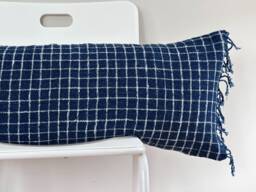 "Handmade Plaid Hemp Pillow Cover Vintage Karen Tribal Design - 14"" X 36" - thumbnail 1