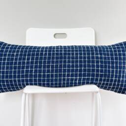 "Handmade Plaid Hemp Pillow Cover Vintage Karen Tribal Design - 14"" X 36" - thumbnail 2