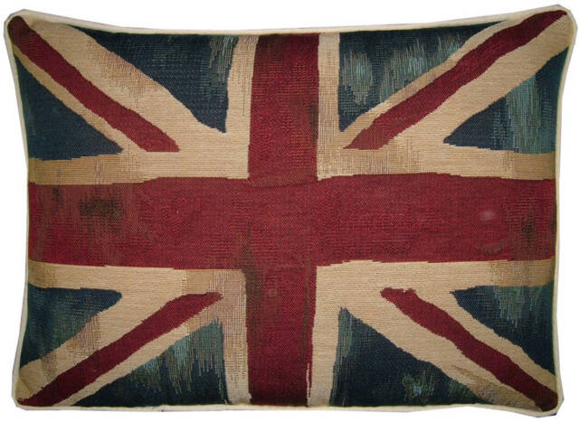 Vintage Union Jack British Flag Tapestry Cushion Pillow Cover - image 1