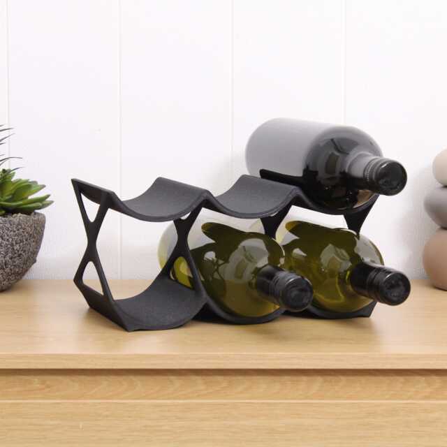 Modern 6-Bottle Wine Rack Edgy Countertop Storage - image 1