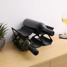 Modern 6-Bottle Wine Rack Edgy Countertop Storage - thumbnail 2