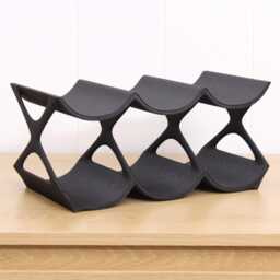 Modern 6-Bottle Wine Rack Edgy Countertop Storage - thumbnail 3