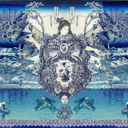 Chinoiserie Pillow, Cushion, Blue & White Durable Fabric, Geisha Girl Throw Pillows 16X 16, 18X18 Or 20X20 20 X 14 In - thumbnail 2