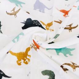Organic Bamboo Dinosaur Muslin Baby Swaddle Blanket - thumbnail 2