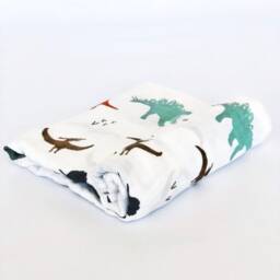 Organic Bamboo Dinosaur Muslin Baby Swaddle Blanket