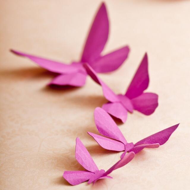 Paper Butterflies 3D Orchid Pink-Purple Butterfly Silhouettes For Wall Decor, Nursery, Children's Room - image 1