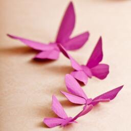 Paper Butterflies 3D Orchid Pink-Purple Butterfly Silhouettes For Wall Decor, Nursery, Children's Room - thumbnail 1
