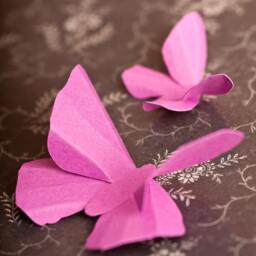 Paper Butterflies 3D Orchid Pink-Purple Butterfly Silhouettes For Wall Decor, Nursery, Children's Room - thumbnail 2