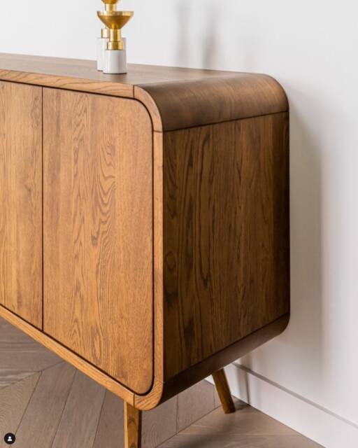 High Dresser, Sideboard, Credenza, Dresser, Wood Tv Unit With Two Compartments, Stand, Vinyl Record Storage, Art Deco Media Console - image 1