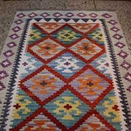 3x10 Ft Afghan Handmade Kilim Rug, Maimana Chubi Runner Stunning Flatweave Oriental Hallway Carpet - thumbnail 3