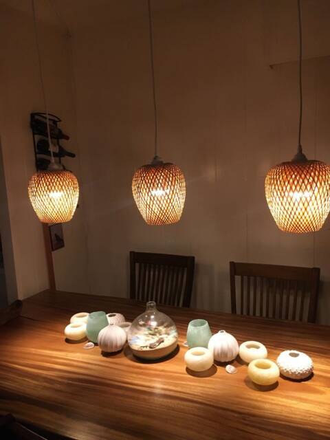 Handwoven Bamboo Chandelier Rustic Pendant Ceiling Light - image 1