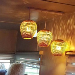 Handwoven Bamboo Chandelier Rustic Pendant Ceiling Light - thumbnail 3