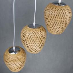 Handwoven Bamboo Chandelier Rustic Pendant Ceiling Light - thumbnail 2
