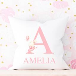 Ballerina Nursery Decor, Personalised Cushion Cover, Girls Bedroom Theme, Ballet Dancer Gift, Bunny - thumbnail 4