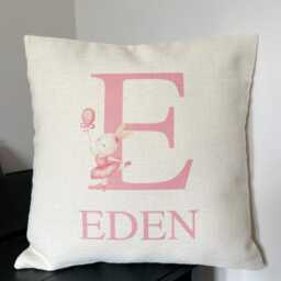 Ballerina Nursery Decor, Personalised Cushion Cover, Girls Bedroom Theme, Ballet Dancer Gift, Bunny - thumbnail 3
