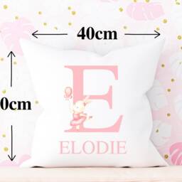 Ballerina Nursery Decor, Personalised Cushion Cover, Girls Bedroom Theme, Ballet Dancer Gift, Bunny - thumbnail 2