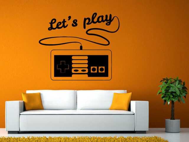 Video Game Controller Joystick Gamer Gaming Let's Play Tv Wall Or Window Sticker Decal Vinyl Fathead Mural Decor L2013 - image 1