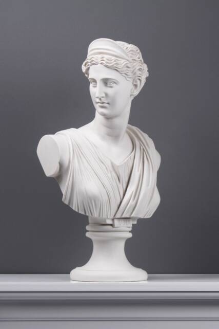 Large Diana Bust Marble Sculpture - Greek Roman Goddess Artemis Of Versailles Statue White The Ancient Home - image 1