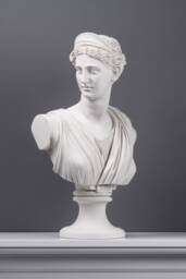Large Diana Bust Marble Sculpture - Greek Roman Goddess Artemis Of Versailles Statue White The Ancient Home - thumbnail 1