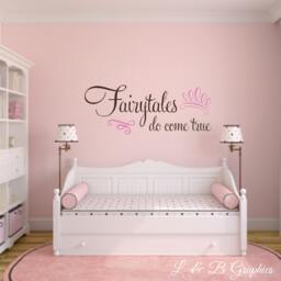 Fairytales Do Come True -Vinyl Wall Decal Nursery Girls Bedroom Vinyl Scripture - thumbnail 1