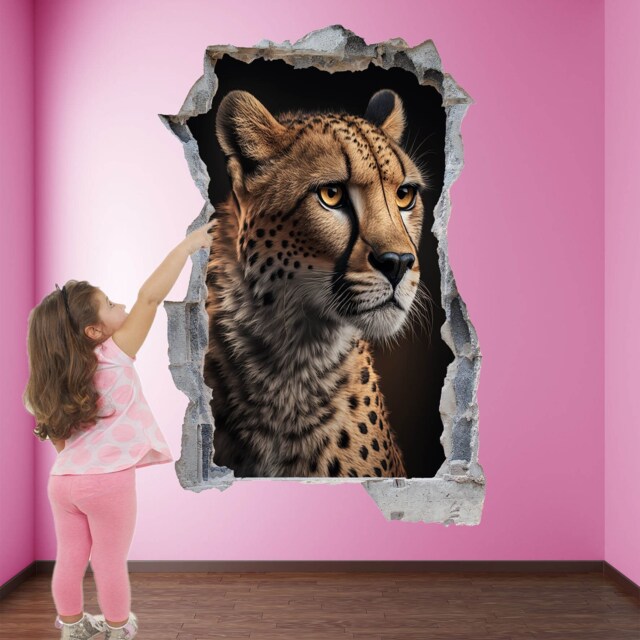 Cheetah Wild Animal Wall Decal Sticker Mural Poster Print Art Home Decor Ks3 - image 1