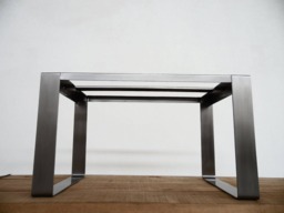 Modern Chrome Dining Table Base - Flat Stainless Steel Brushed Or Polished Options