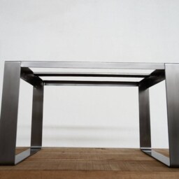 Modern Stainless Steel Long Dining Table Base - 28'' H X W 72'' L Luxury Custom Furniture - Brushed Or Polished Finish Balasagun - thumbnail 3