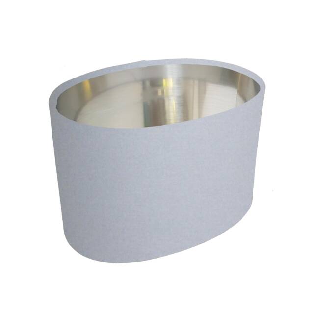 Grey Oval Lampshade in Cotton With Silver Lining - image 1