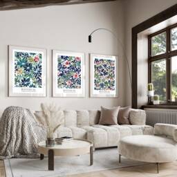 Neutral Wall Prints, Botanical Bedroom Home Decor, Hand Drawn Plants, Set Of 3 Prints A4 A3 A2 A1 - thumbnail 1