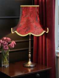 Burgundy Red Paisley Fabric Lampshade Handmade in The UK For Table & Floor Standard Lamp Shades, Ceiling Lights, Clip On Wall Lights - thumbnail 1